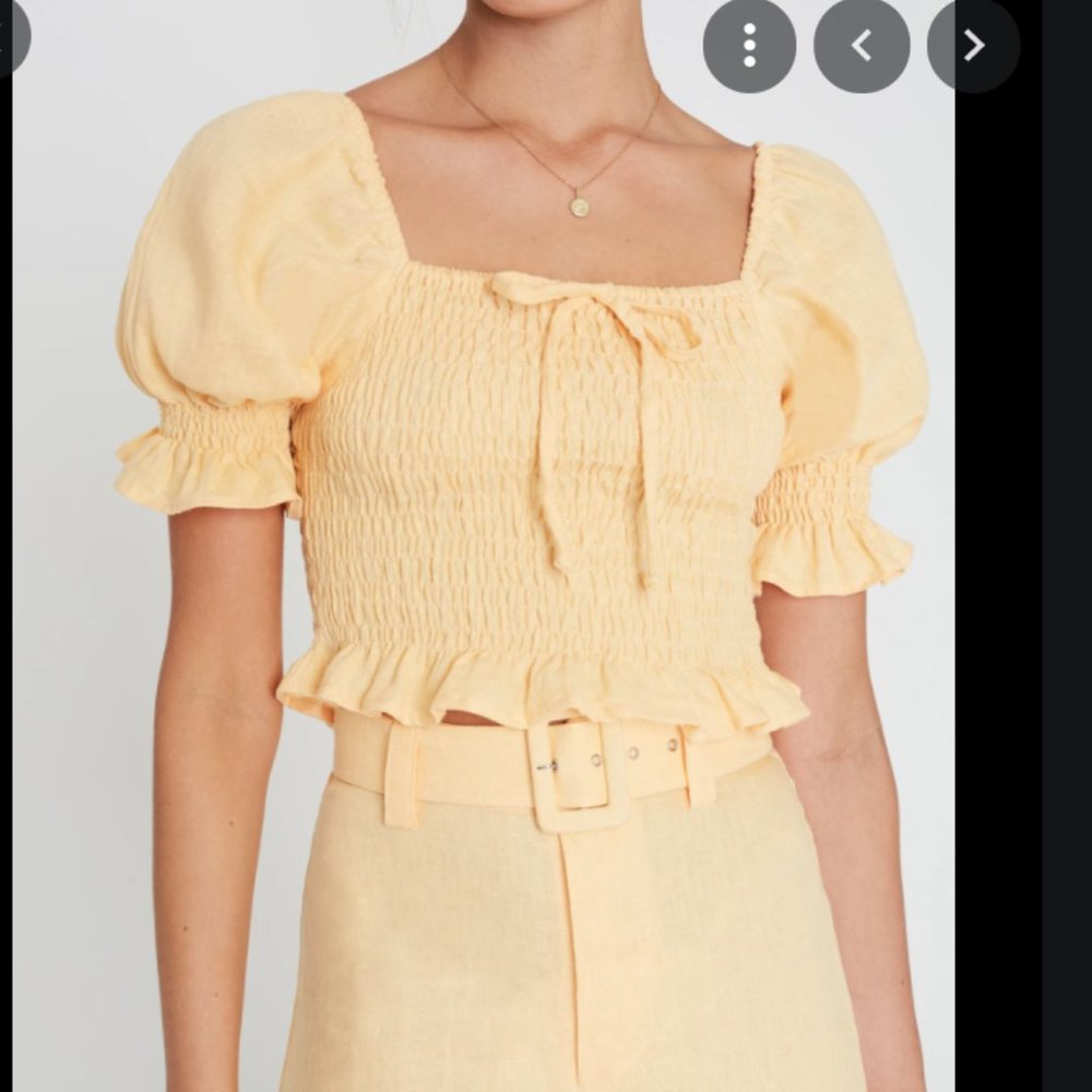 FAITHFULL THE BRAND Lenora Linen Crop Top